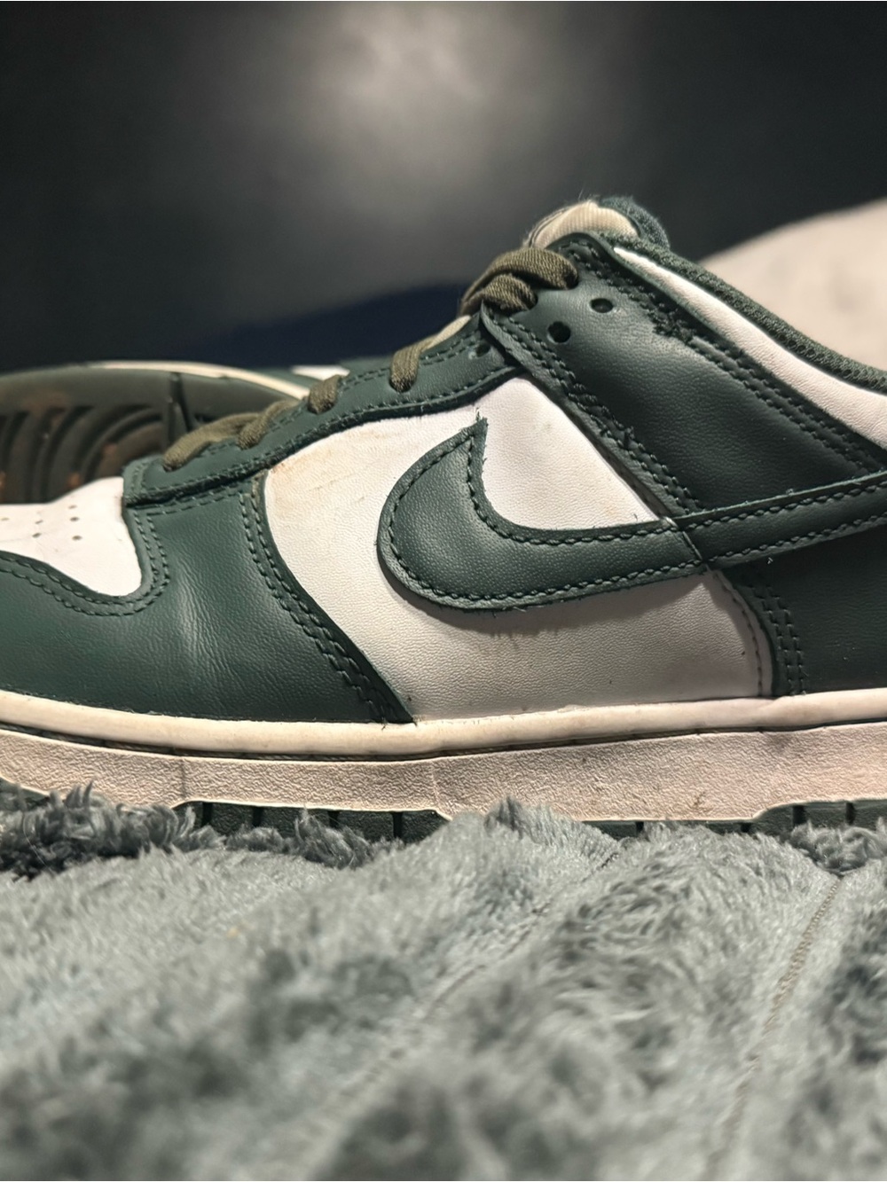 Nike Kids Green and White Low-Top Sneakers